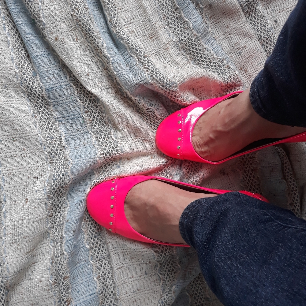 Patent hot pink Bongo flats